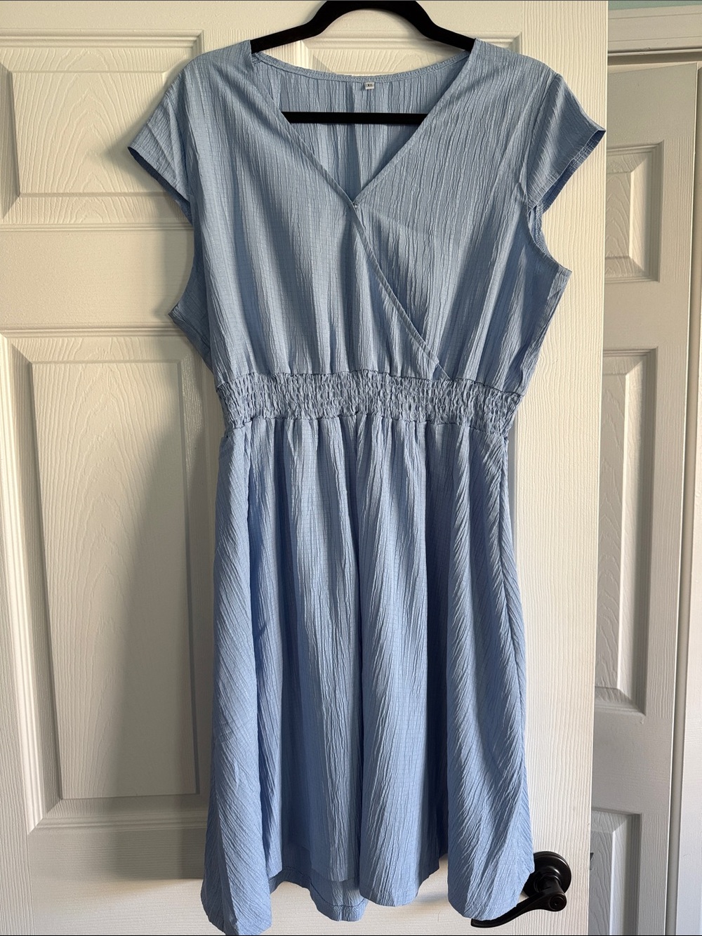Light Blue Girls' Smocked Waist Dress